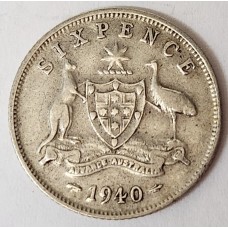AUSTRALIA 1940 . SIXPENCE AUSTRALIA 1940 . SIXPENCE